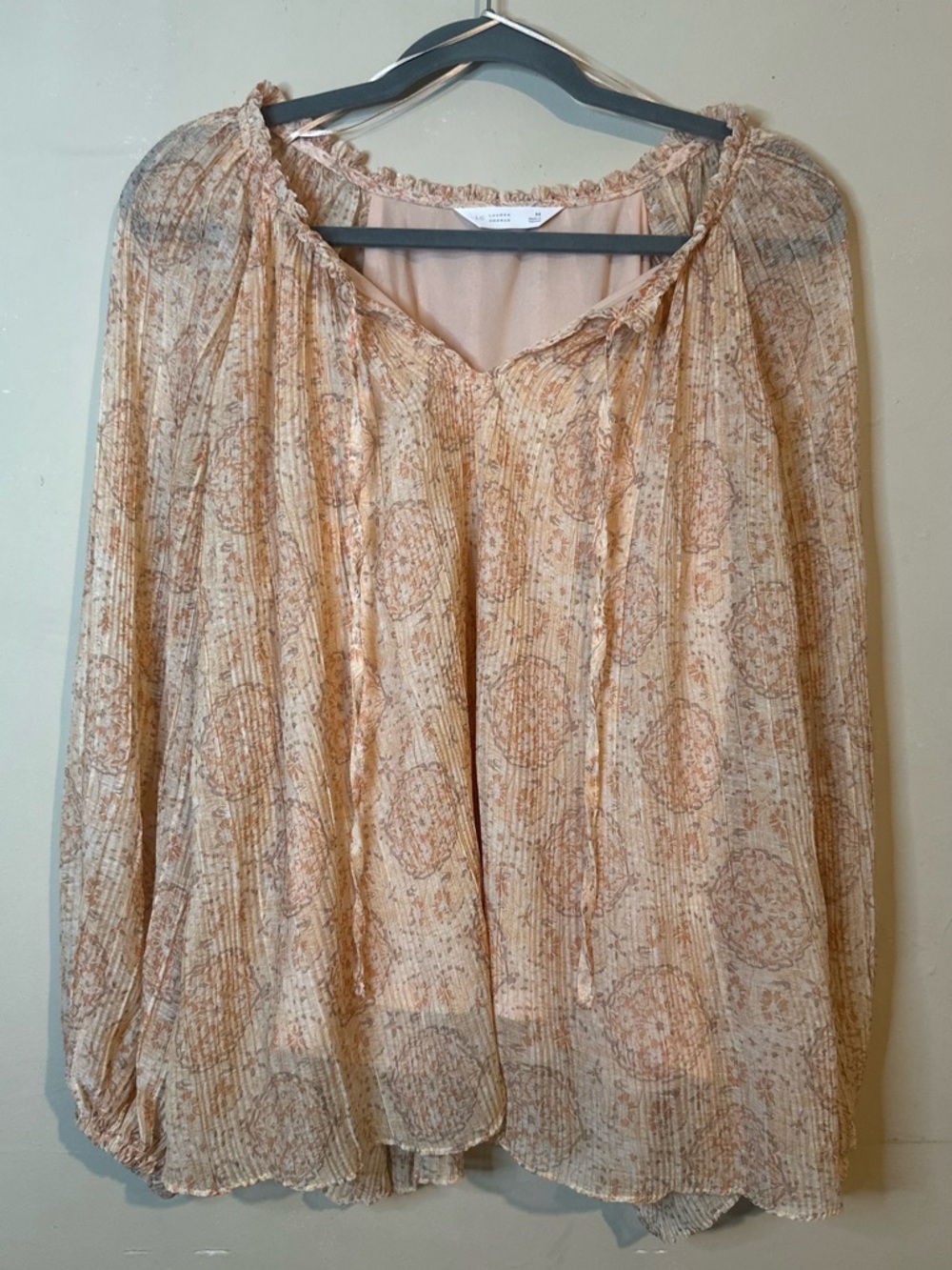 Medium Lauren Conrad Printed Boho Peasant Top